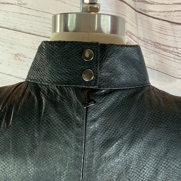 Bermans real leather python like texture pencil sheath dress - Picture 5 of 9